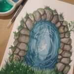 Aquarelle "Porte féérique"