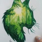 Aquarelle "Lynx sylvestre"